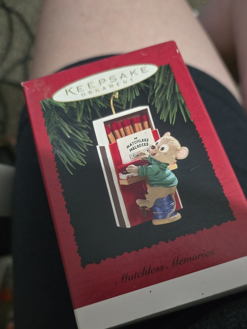 Hallmark 1996 Keepsake Ornament Red Green Blue Mouse at Matchbox Piano